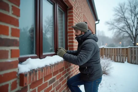 owner winterizing brick and mortar property for seasonal protection
