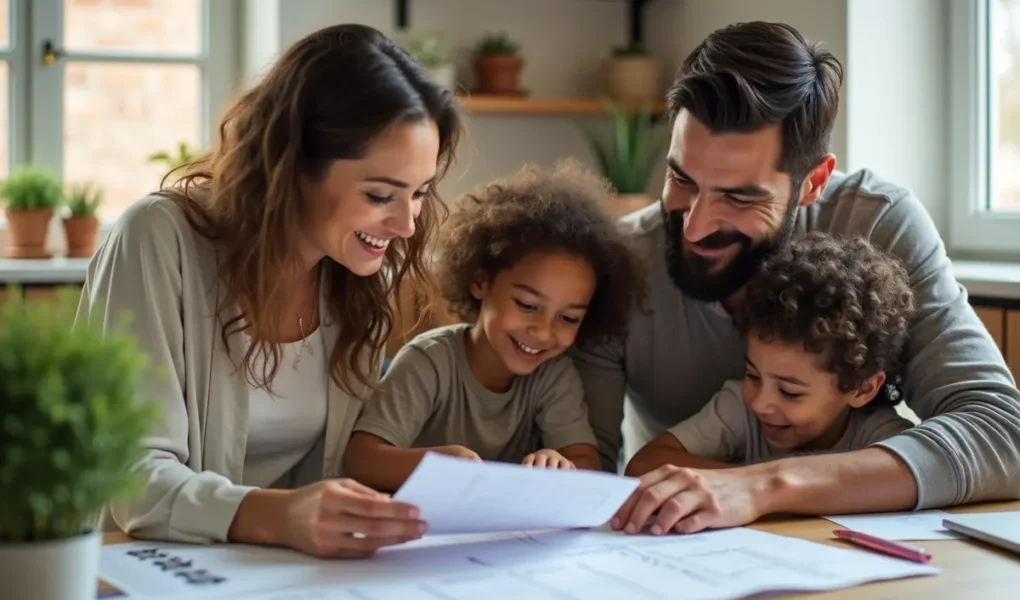 family following smooth step by step new home buying process
