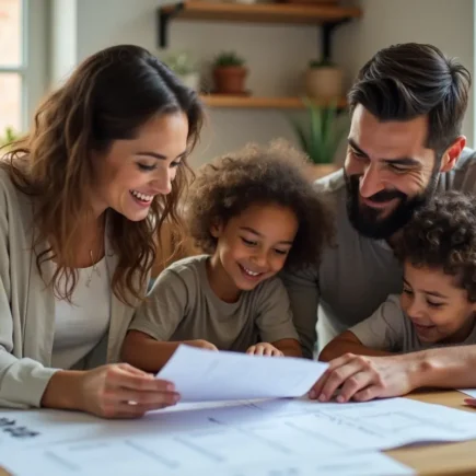 family following smooth step by step new home buying process