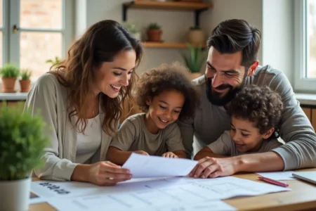family following smooth step by step new home buying process